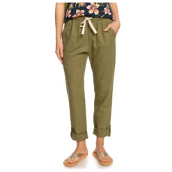 Roxy Women's On The Seashore Linen Cargo Trousers - Freizeithose -Berg Freunde Bekleidung Geschaft roxy womens on the seashore linen cargo trousers freizeithose 1