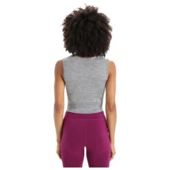 Icebreaker Women's Zoneknit Cropped Bra-Tank Geodetic - Sport-BH -Berg Freunde Bekleidung Geschaft icebreaker womens zoneknit cropped bra tank geodetic sport bh detail 4