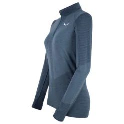 SALEWA Women's Zebru Medium Warm AMR Half Zip Tee - Merinounterwäsche -Berg Freunde Bekleidung Geschaft salewa womens zebru medium warm amr half zip tee merinounterwaesche detail 2